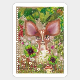 Fawn in the Dewy Forest Sticker